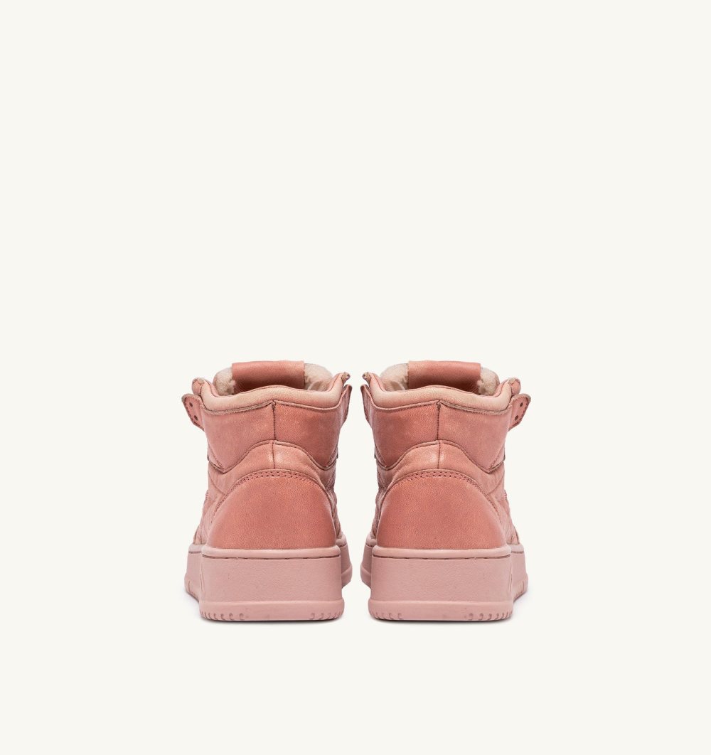 Autry Medalist Mid Sneakers Napa Leather Pink | 3490-UJWAF