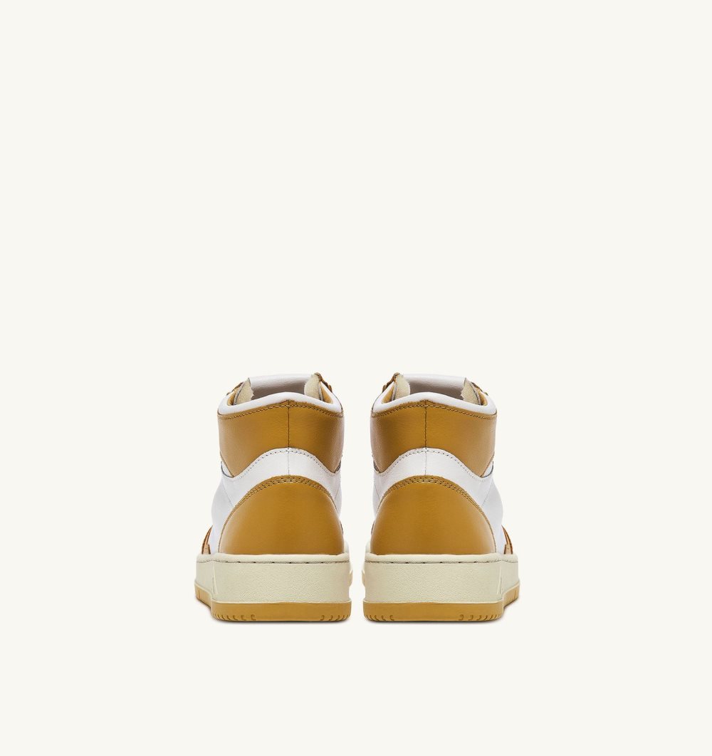 Autry Medalist Mid Sneakers Yellow Leather Yellow / White | 4365-MSINO