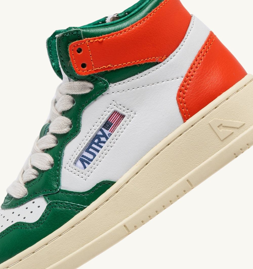 Autry Medalist Mid-top Sneakers Leather Green / White | 6870-KDHWY