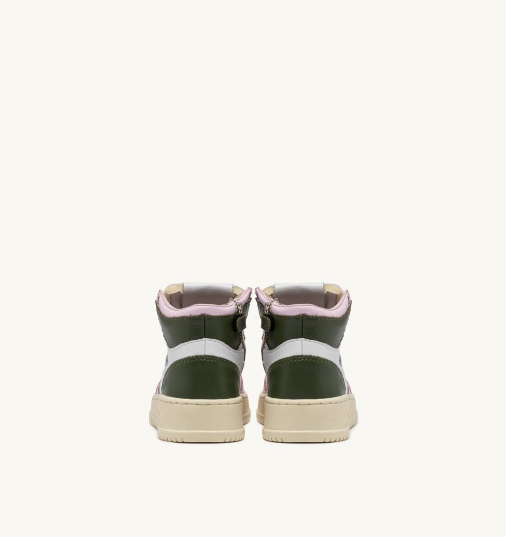 Autry Medalist Mid-top Sneakers Leather Green / White | 5860-RXKOL