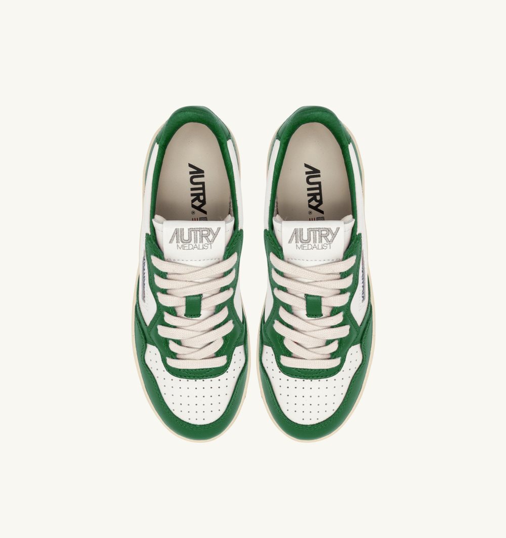 Autry Medalist Platform Sneakers Amazon Leather Green / White | 3254-CZDMB