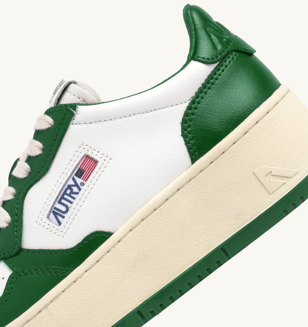 Autry Medalist Platform Sneakers Amazon Leather Green / White | 3254-CZDMB