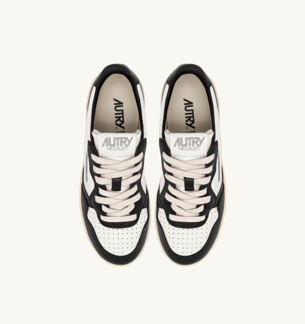 Autry Medalist Platform Sneakers Leather Black / White | 2563-AFYXC