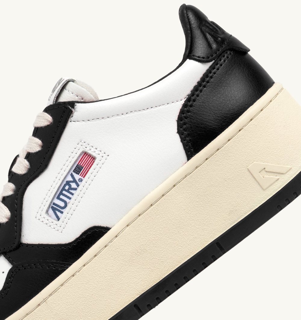 Autry Medalist Platform Sneakers Leather Black / White | 2563-AFYXC