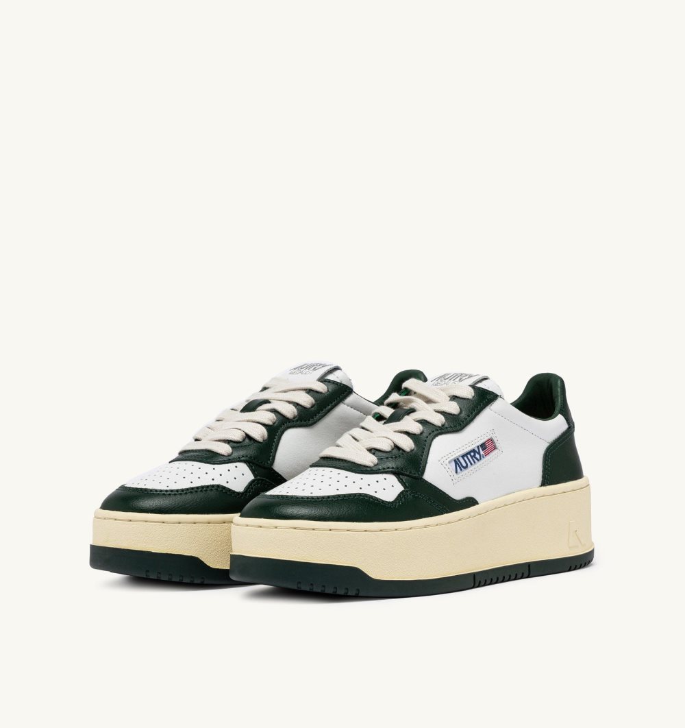 Autry Medalist Platform Sneakers Mountain Leather White | 8143-ZNPEB