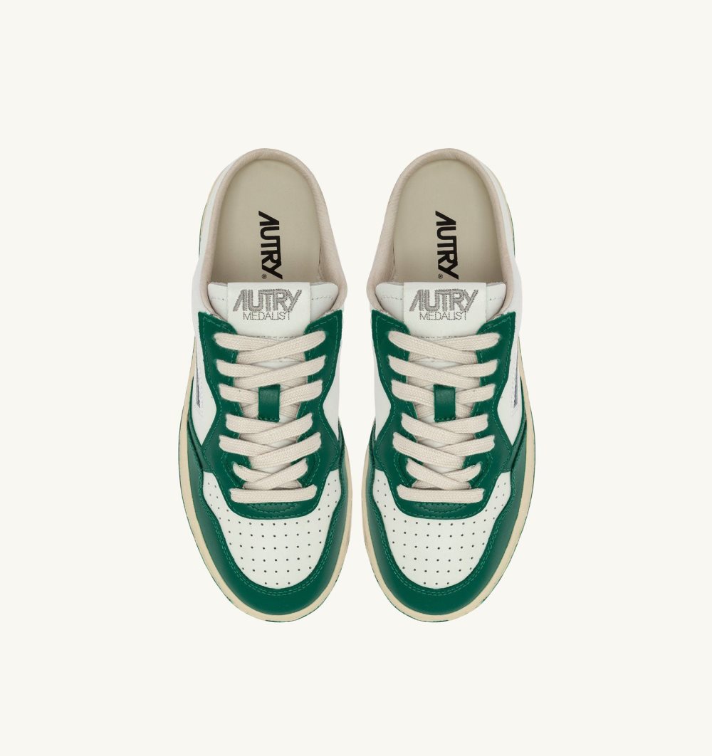 Autry Medalist Sabot Sneakers Amazon Leather Green / White | 5071-FZRWA