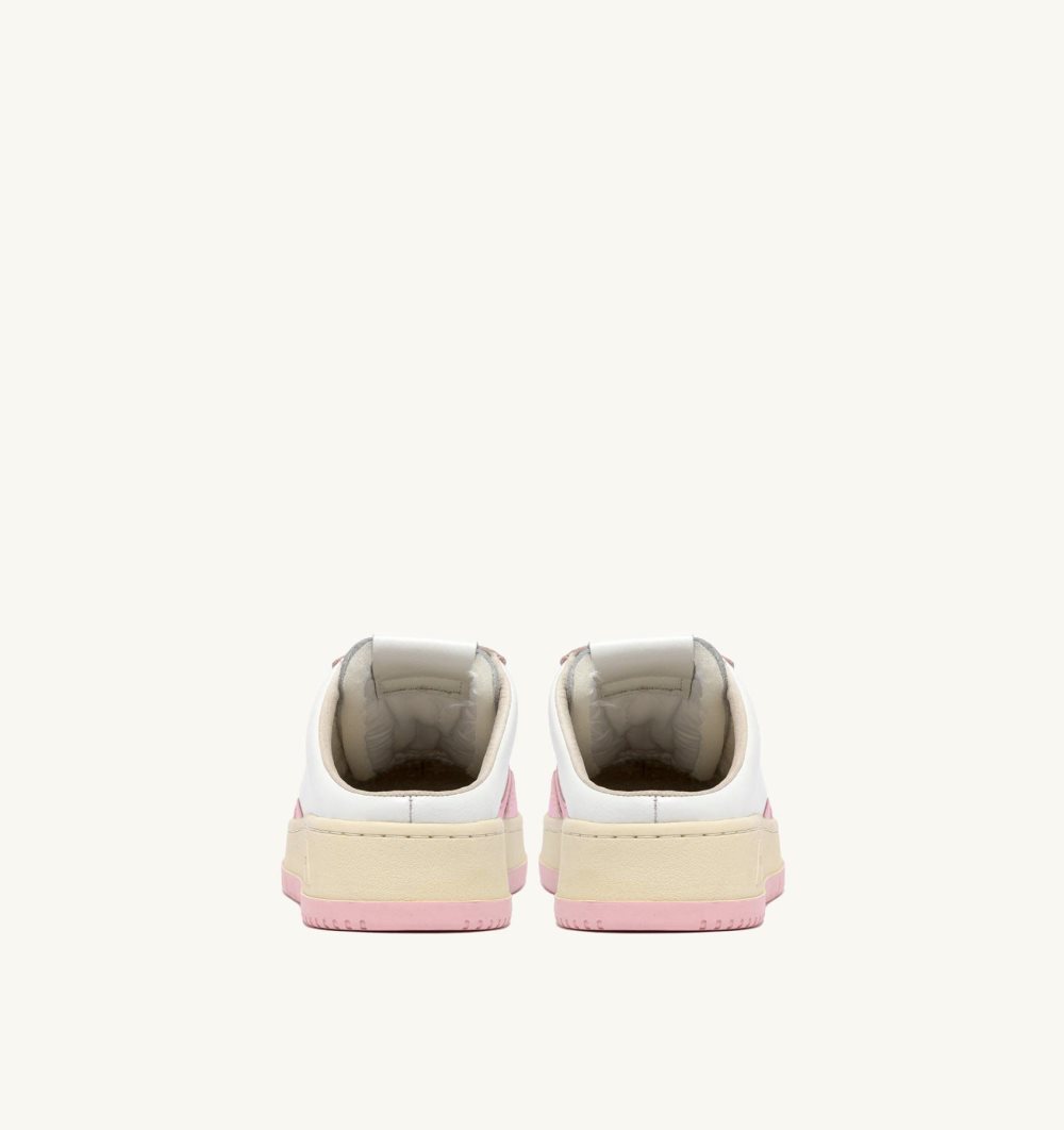 Autry Medalist Sabot Sneakers Blushing Bride Leather White / Pink | 9210-YIEHX