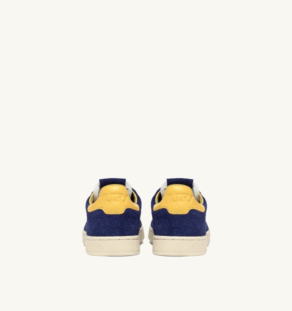 Autry New Flat Low Sneakers Lanzuli Dandelion Suede Yellow / Blue | 4639-NVWLS