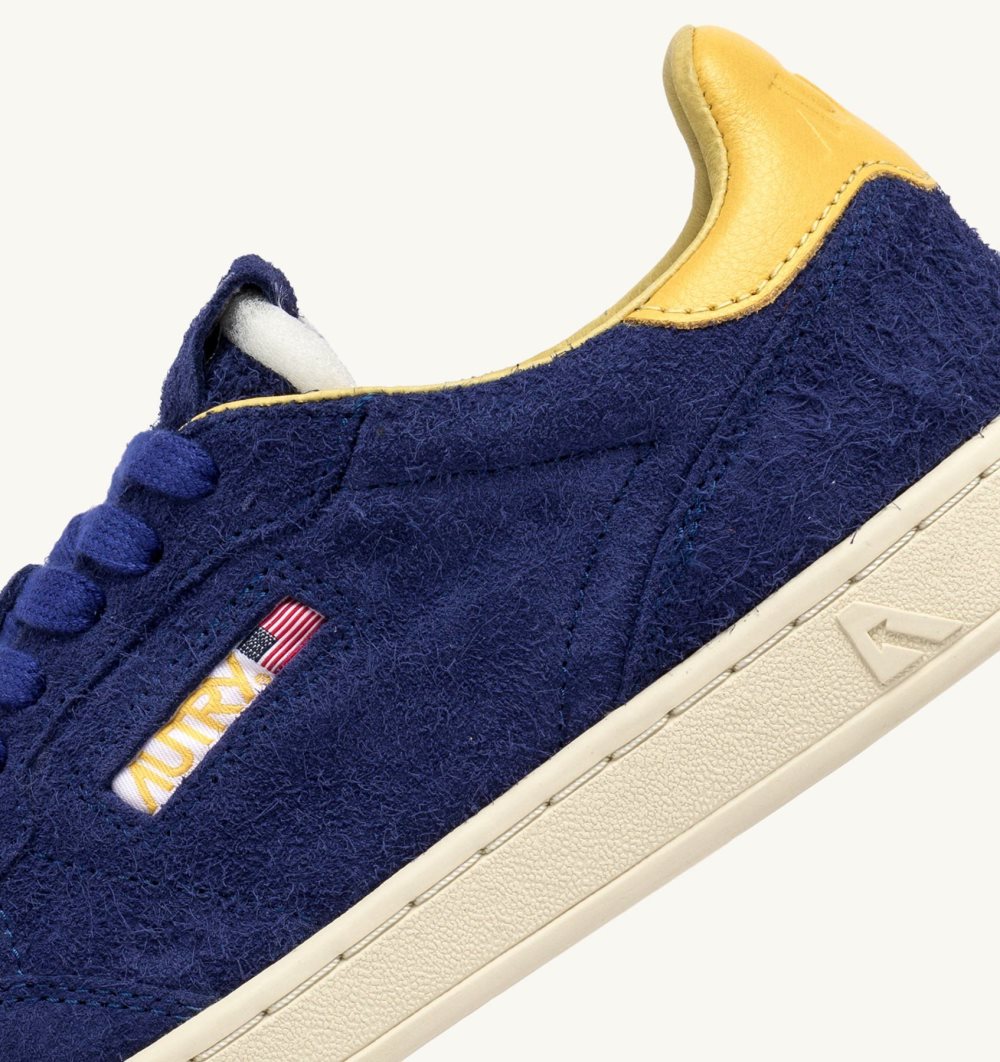 Autry New Flat Low Sneakers Lanzuli Dandelion Suede Yellow / Blue | 4639-NVWLS