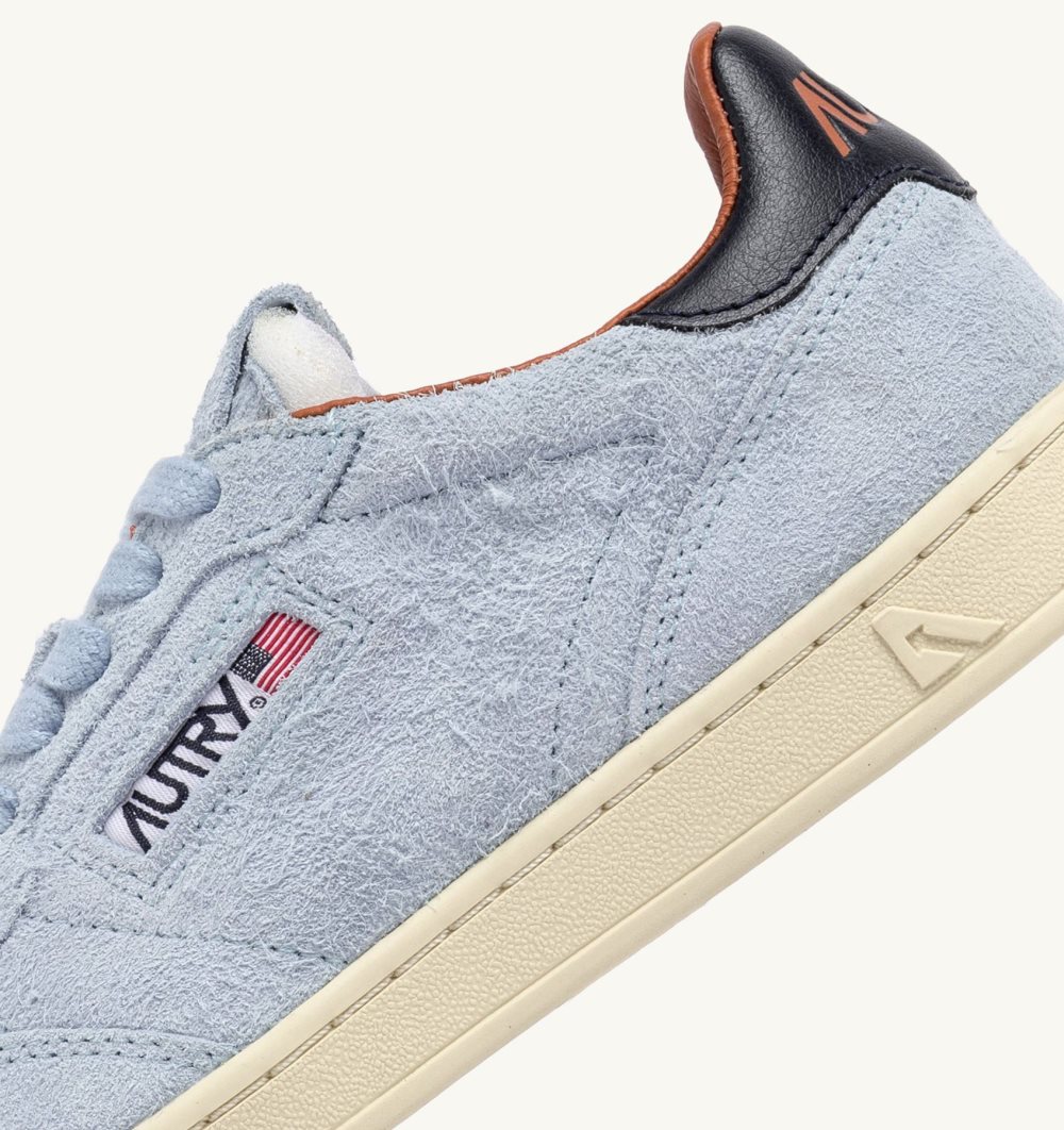 Autry New Flat Low Sneakers Portofino Suede Blue Blue / Grey | 6021-LTRDJ