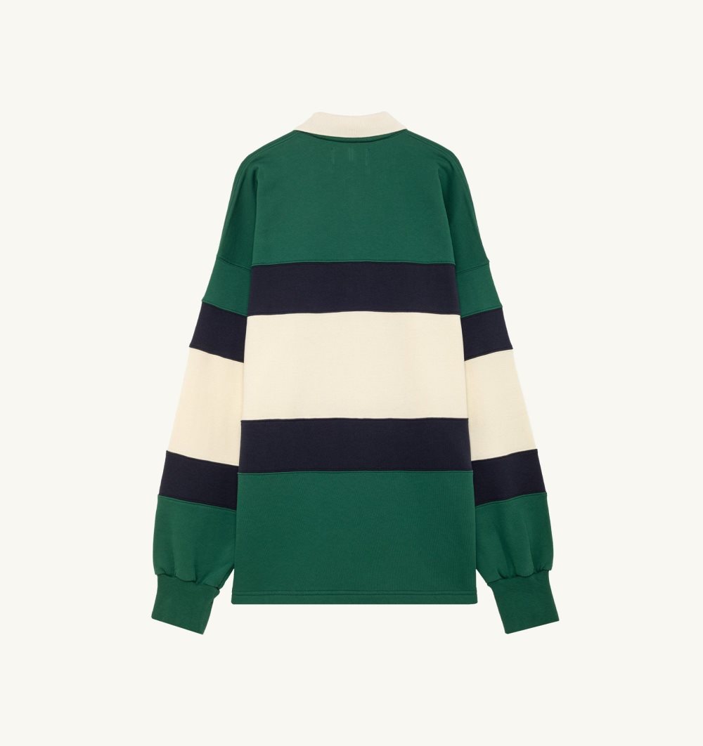 Autry Polo Striped Jersey Green / White | 3925-CBHZY