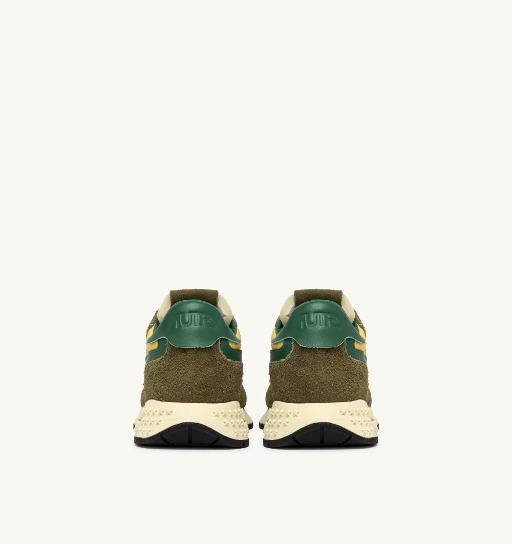 Autry Reelwind Low Sneakers Amazon Military Nylon Suede Green | 8109-VPBEW