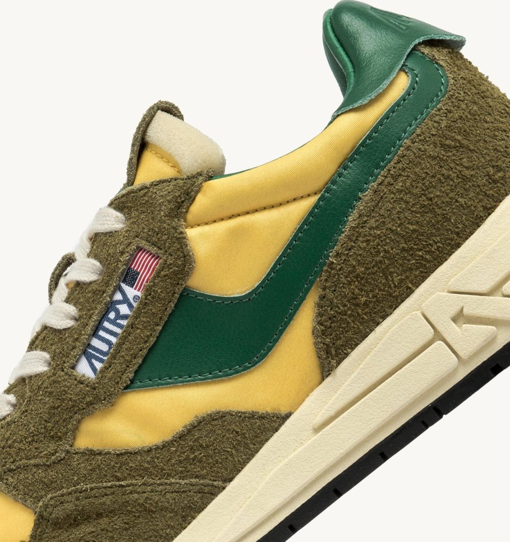 Autry Reelwind Low Sneakers Amazon Military Nylon Suede Green | 8109-VPBEW