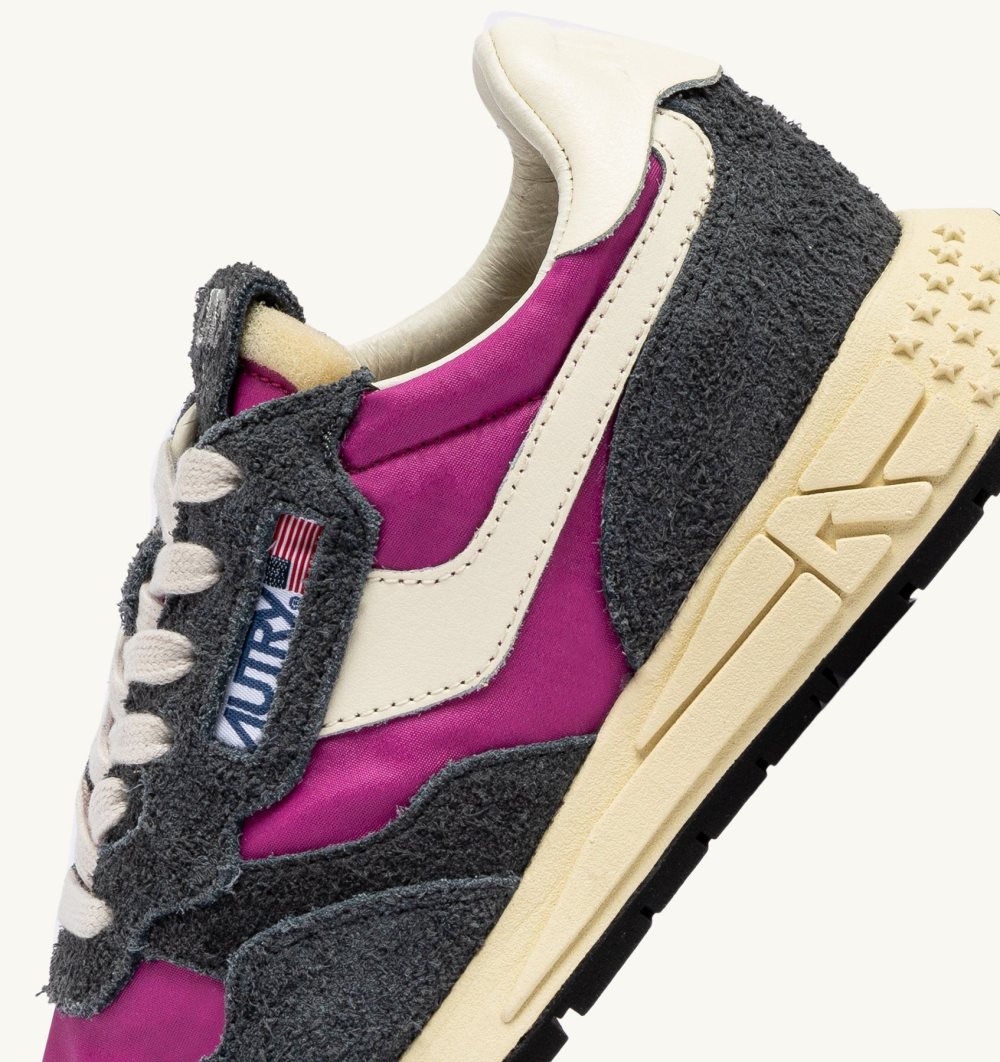 Autry Reelwind Low Sneakers Fuchsia Nylon Suede Fucsia | 7108-HOBKR