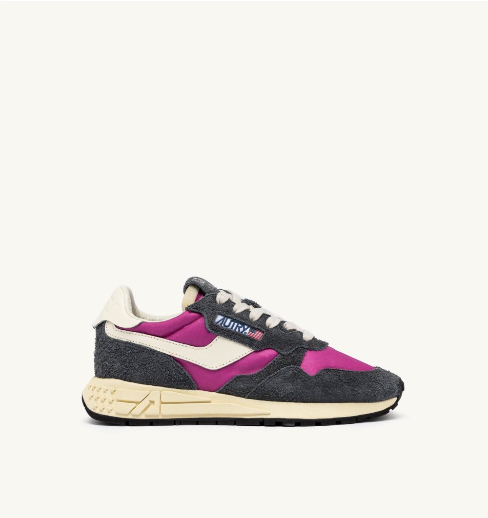 Autry Reelwind Low Sneakers Fuchsia Nylon Suede Fucsia | 7108-HOBKR