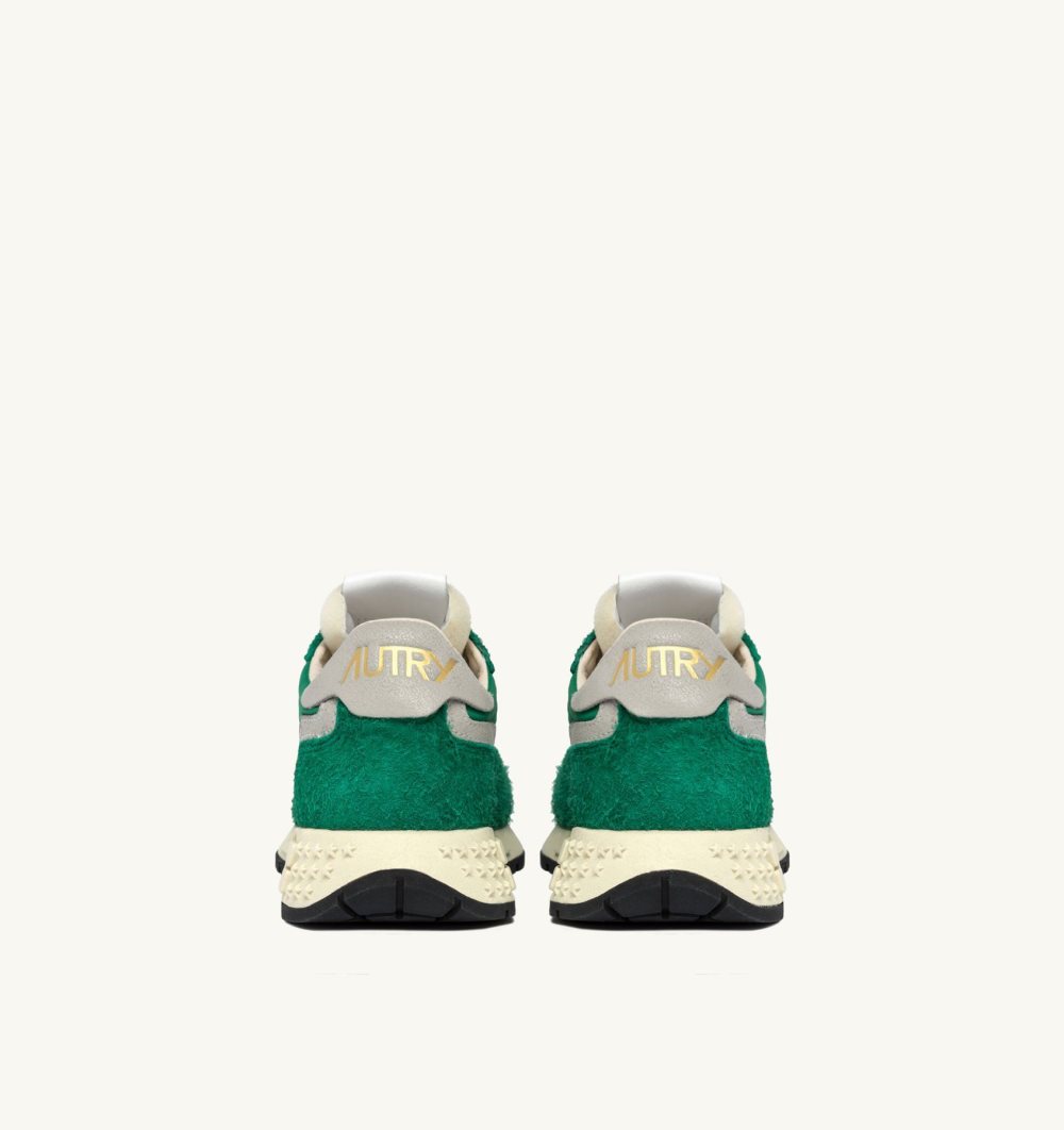 Autry Reelwind Low Sneakers Nylon Suede Green | 4137-CMGUZ