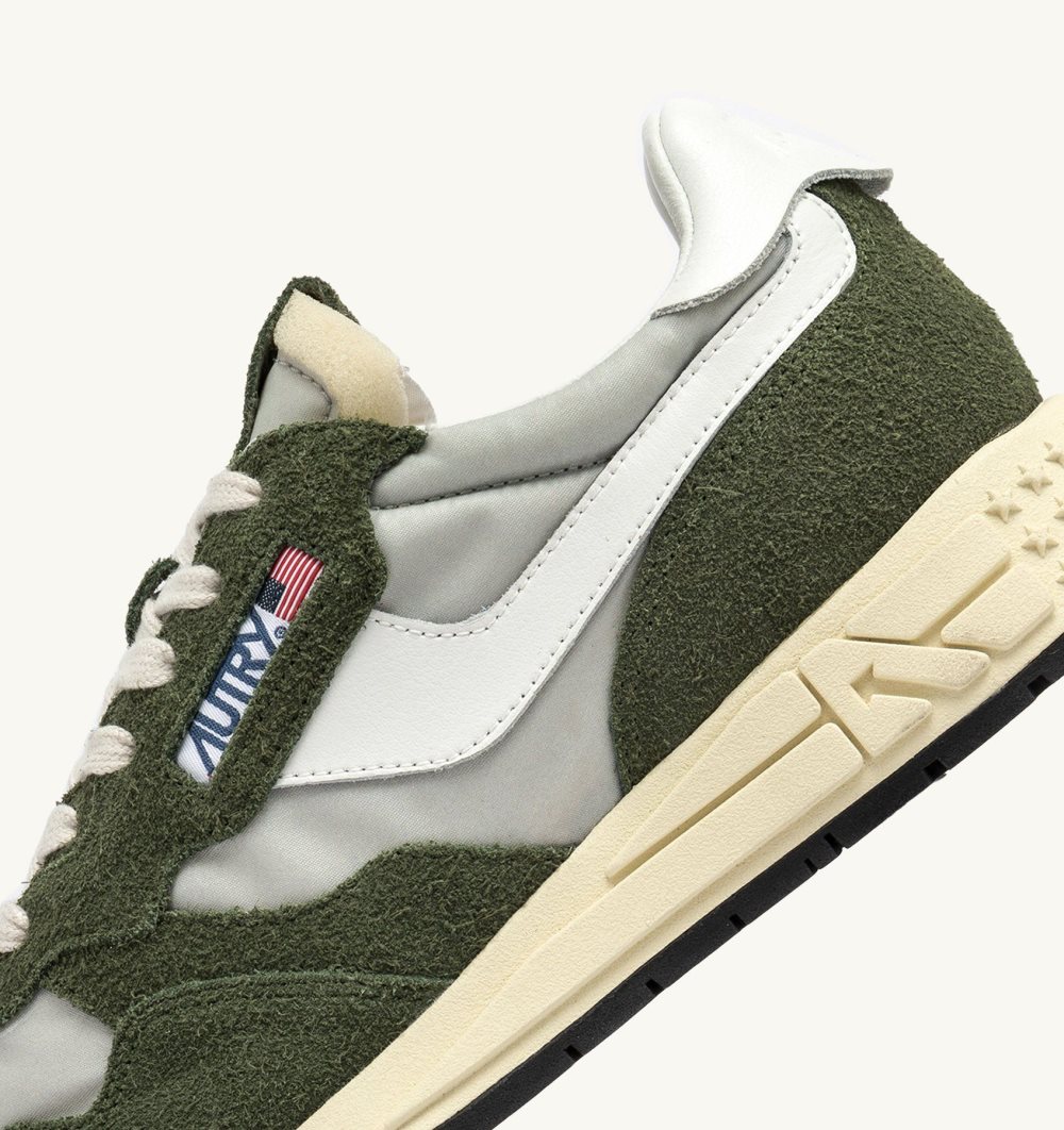 Autry Reelwind Low Sneakers Nylon Suede Green | 3284-DMERZ