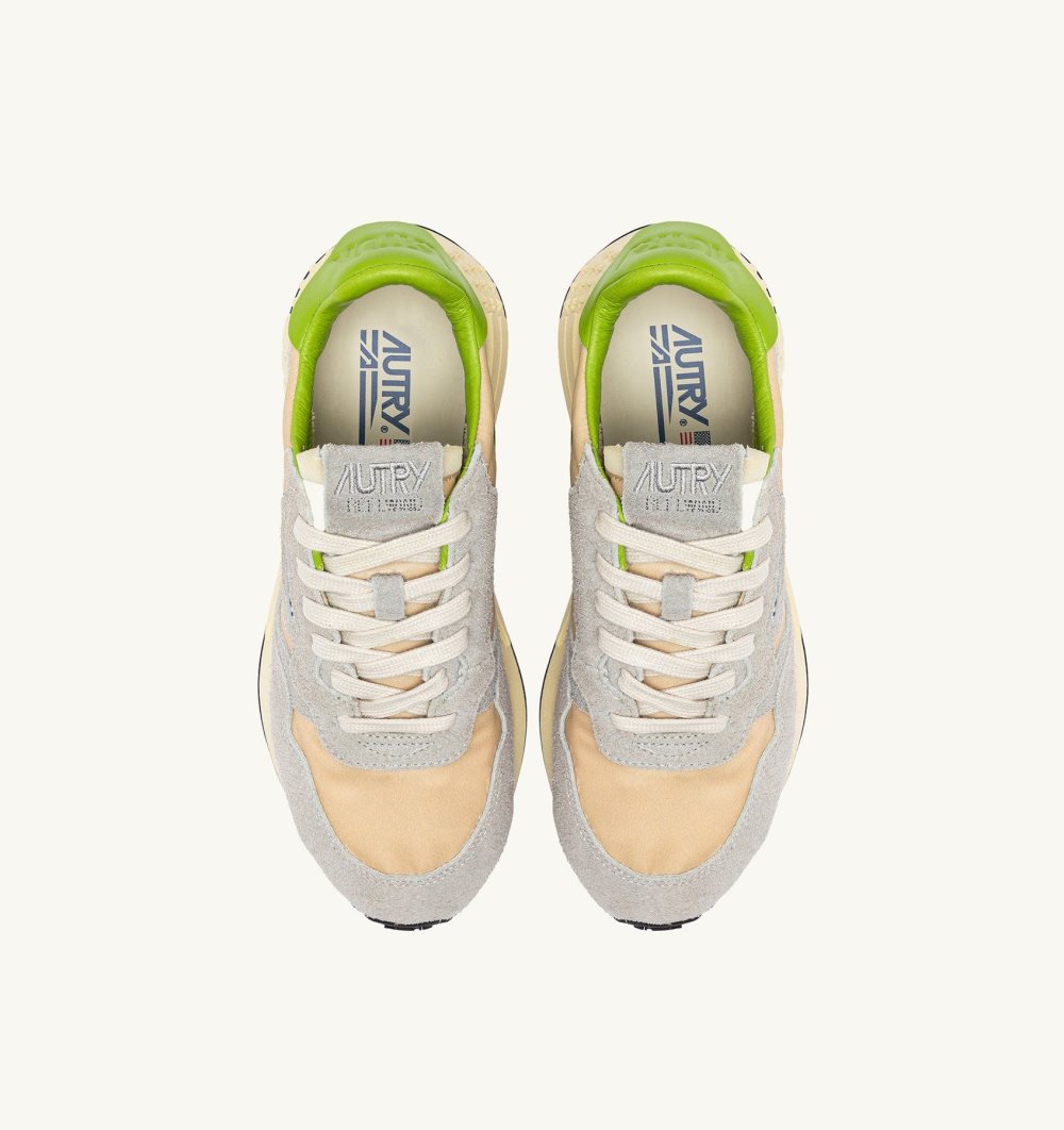 Autry Reelwind Low Sneakers Nylon Suede Beige | 2976-NMEGX