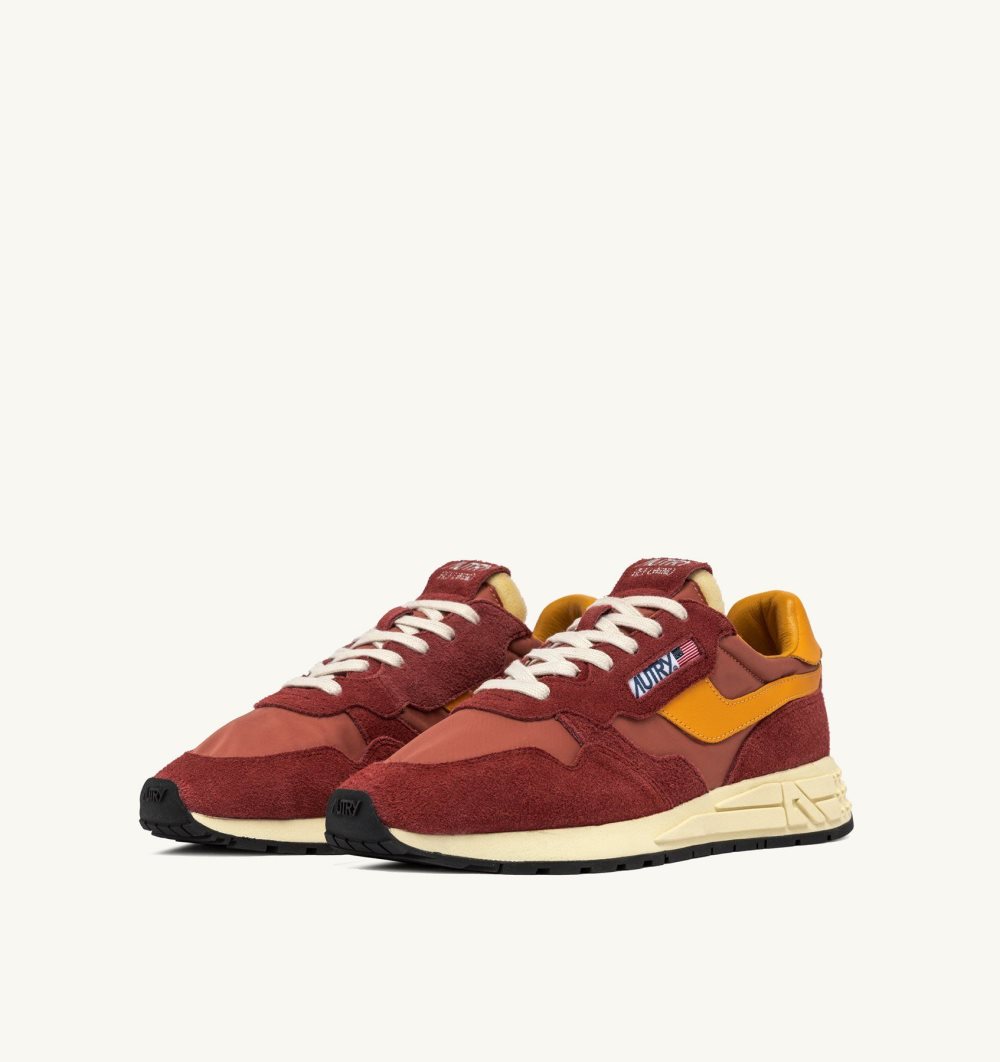 Autry Reelwind Low Sneakers Nylon Suede Red / Orange | 1978-MBKLS