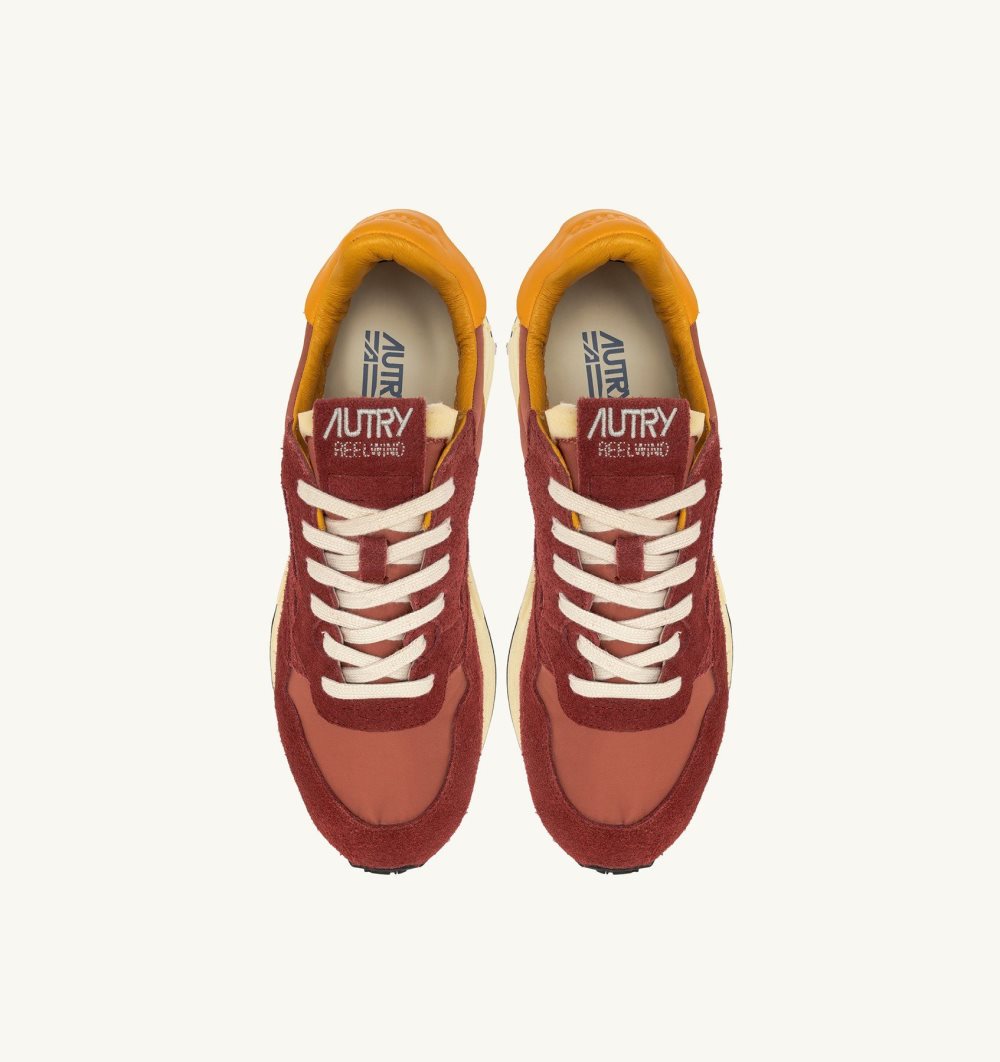 Autry Reelwind Low Sneakers Nylon Suede Red / Orange | 1978-MBKLS