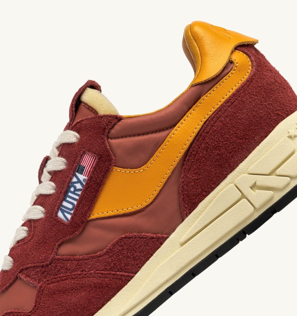 Autry Reelwind Low Sneakers Nylon Suede Red / Orange | 1978-MBKLS