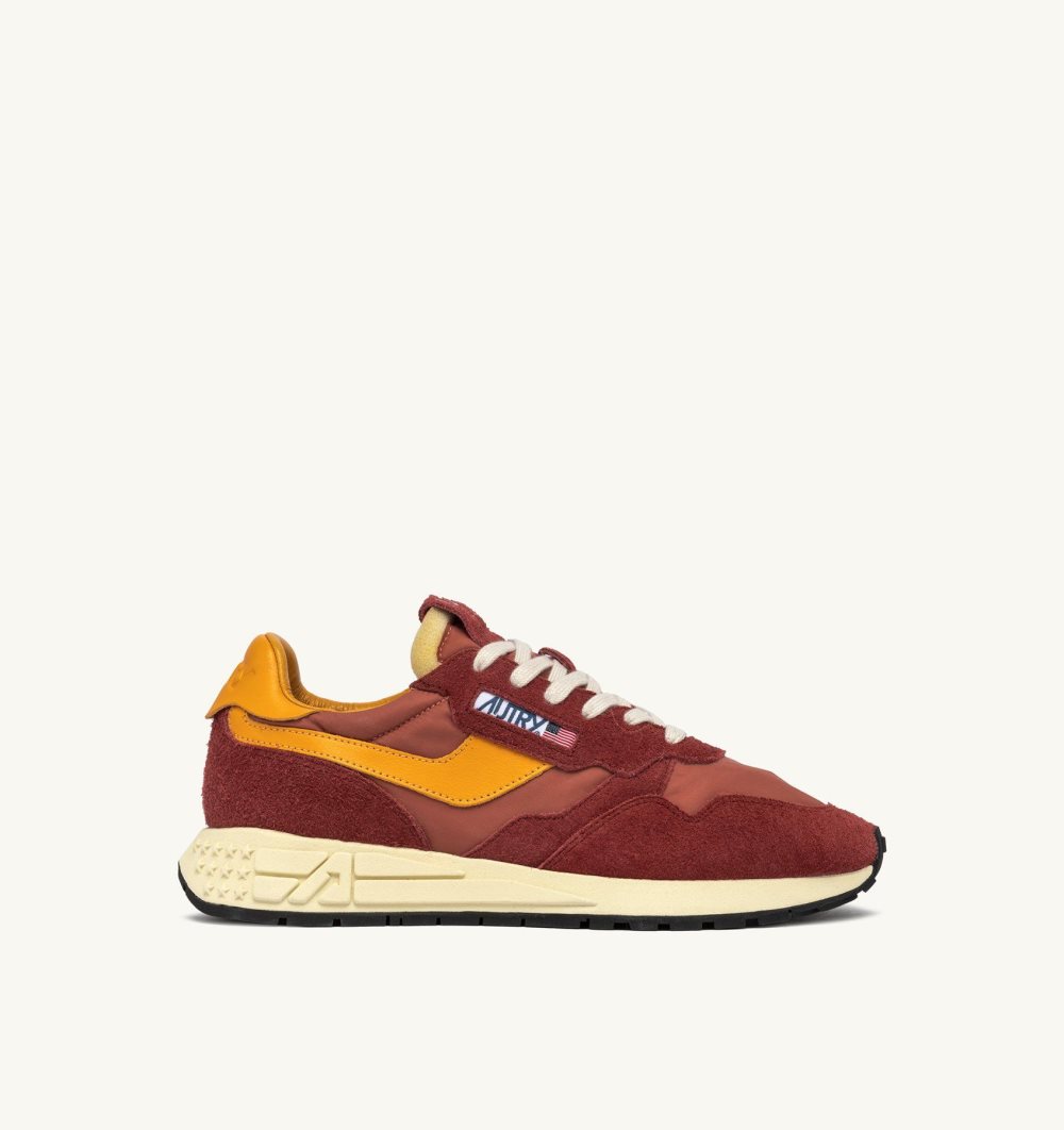 Autry Reelwind Low Sneakers Nylon Suede Red / Orange | 1978-MBKLS