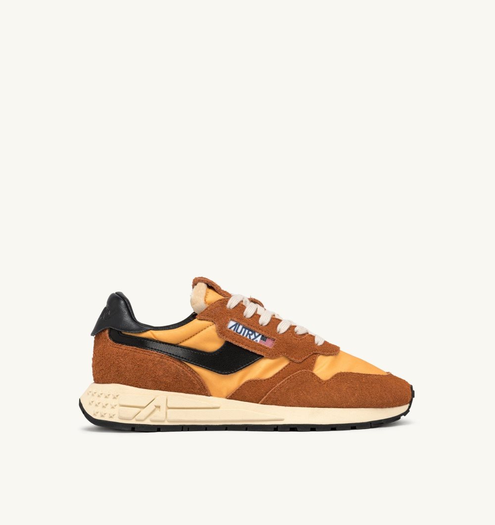 Autry Reelwind Low Sneakers Sunset Nylon Suede Orange | 8372-IPGSC