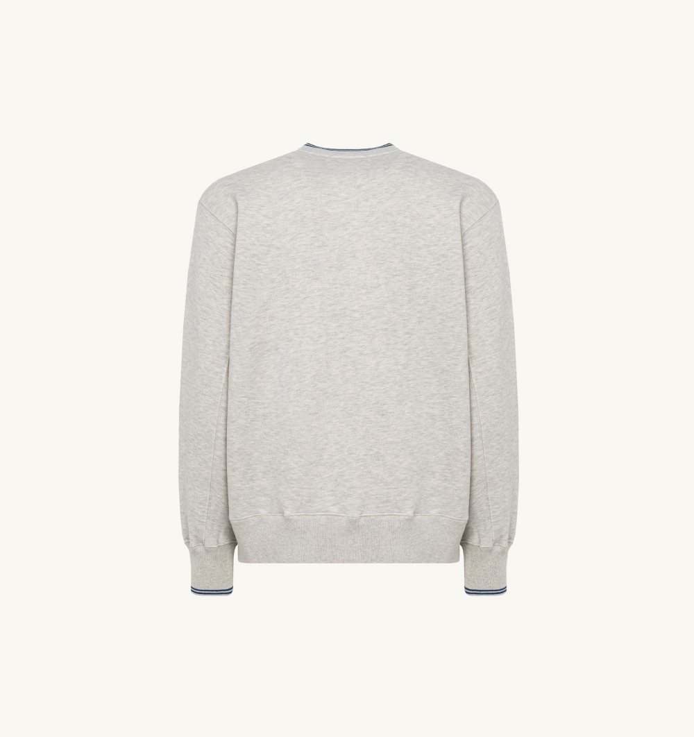 Autry Relaxed Fit Crew Neck Sweatshirt Cotton Grey | 9317-NMPXL