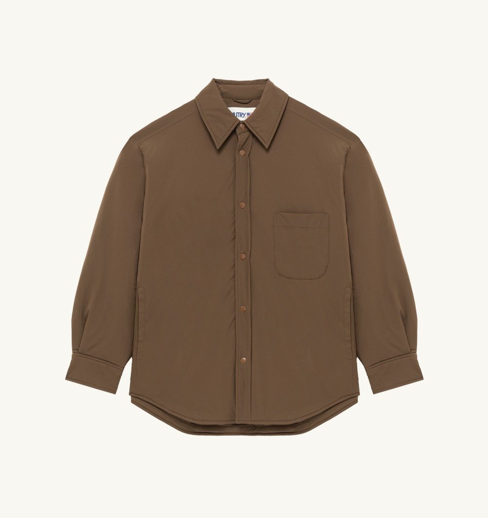 Autry Shirt Jacket Padded Nylon Marrone | 3042-BNYQU