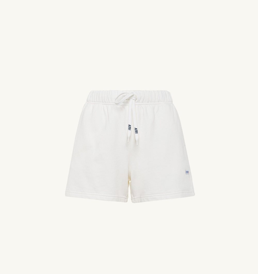 Autry Shorts Jersey Cotton White | 6739-YGEJC