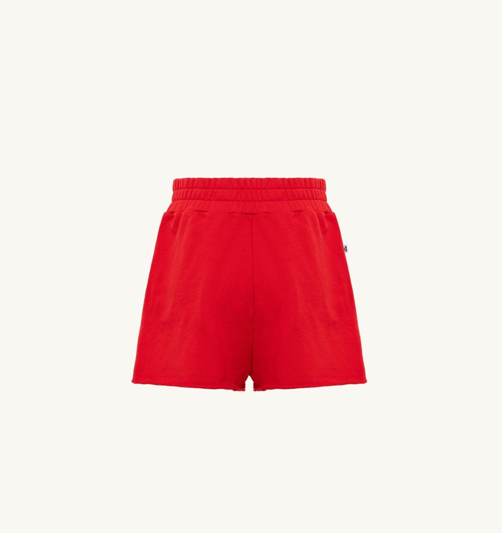 Autry Shorts Jersey Di Rosso Cotton Red | 8015-ZBSVW