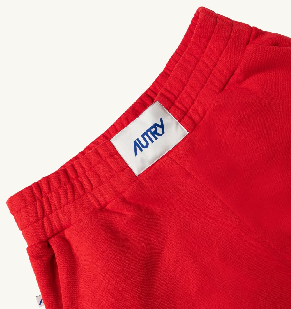 Autry Shorts Jersey Di Rosso Cotton Red | 8015-ZBSVW