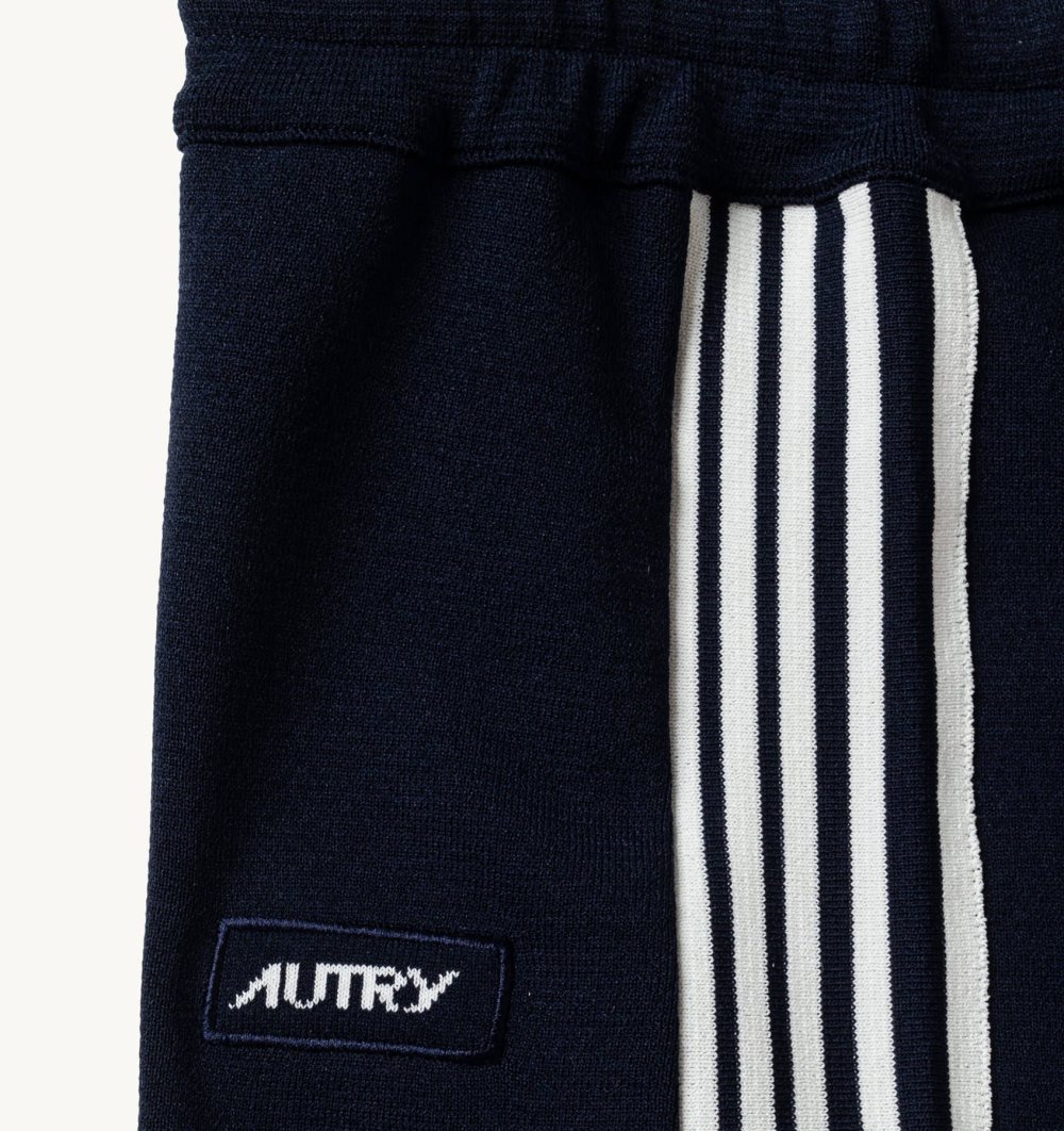 Autry Shorts Viscose Side Stripes Blue | 0927-MUEVF