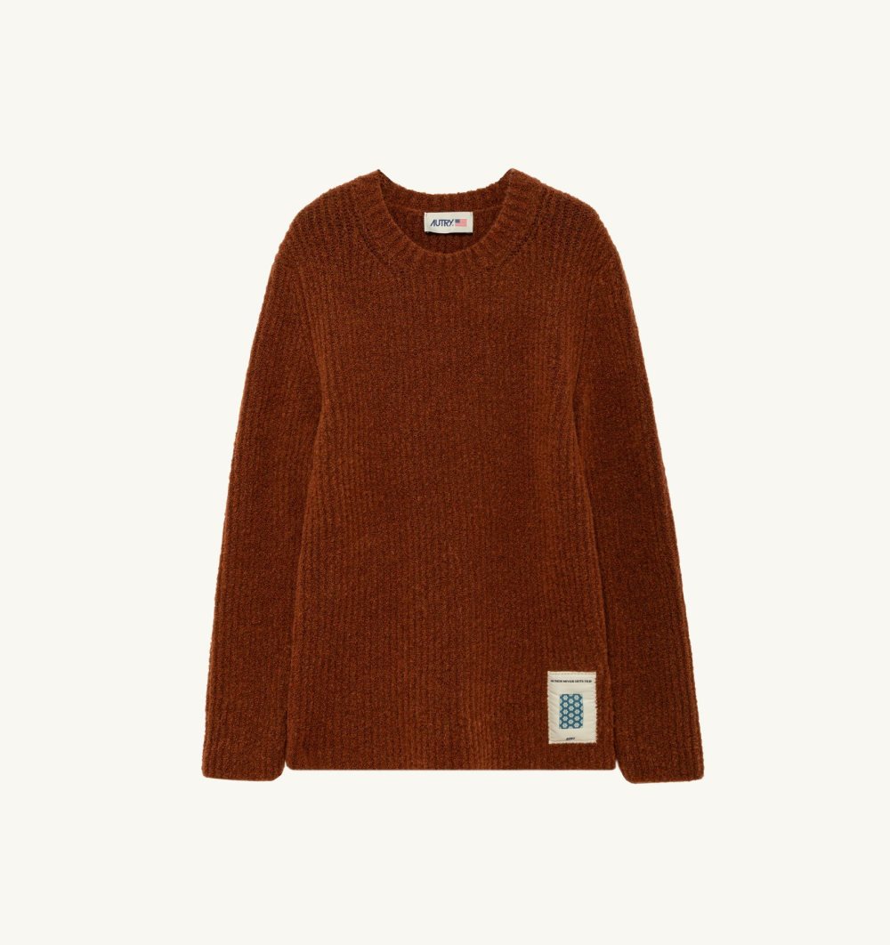 Autry Sweater Fisherman Knit Red | 2308-UOSGK