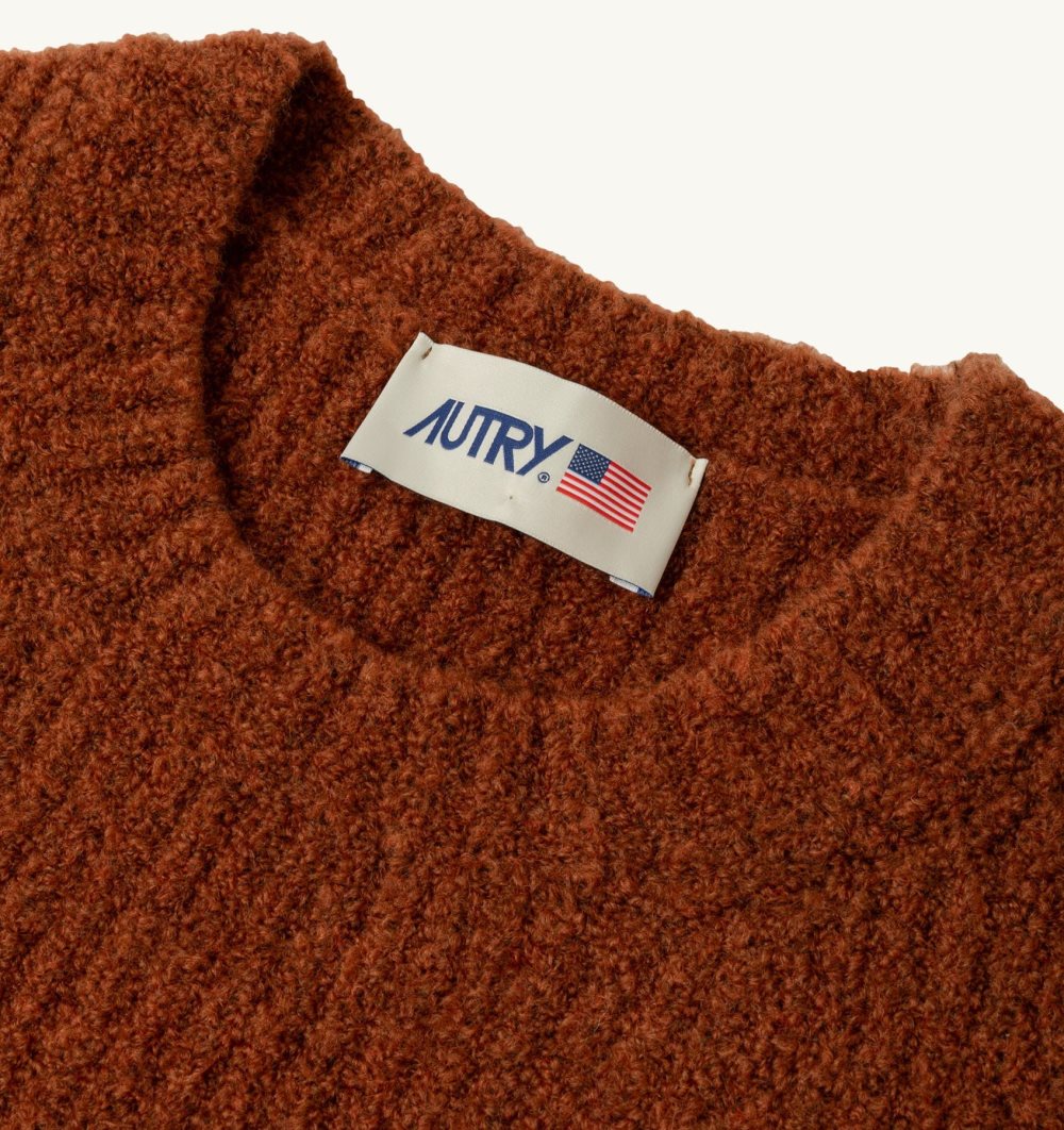 Autry Sweater Fisherman Knit Red | 9875-VHNEL