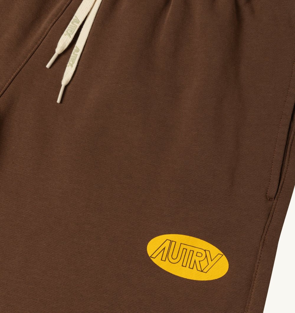 Autry Sweatpants Jersey Label Marrone | 4369-AETGK