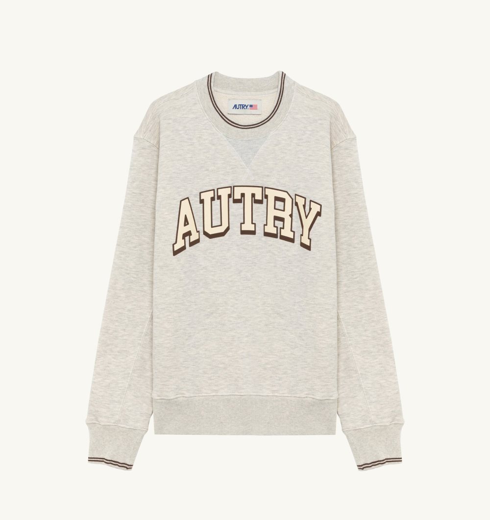 Autry Sweatshirt Heavy Jersey Grey | 7983-NFLIB