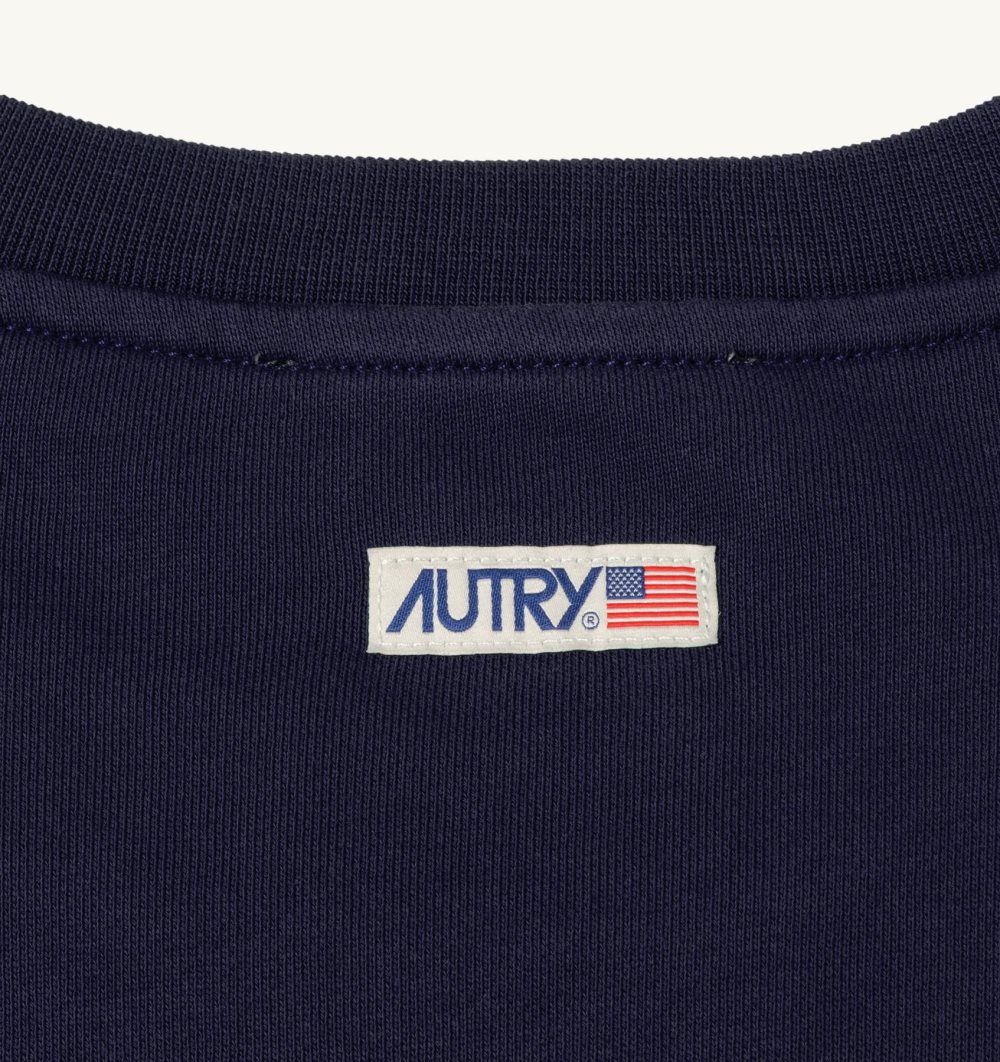 Autry Sweatshirt Jersey Label Blue | 0295-XDFPZ