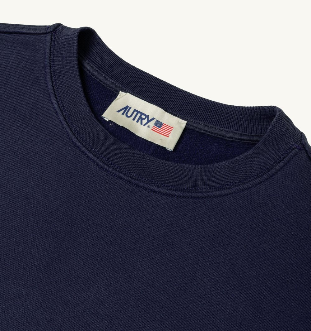 Autry Sweatshirt Jersey Label Blue | 9725-SAQBT