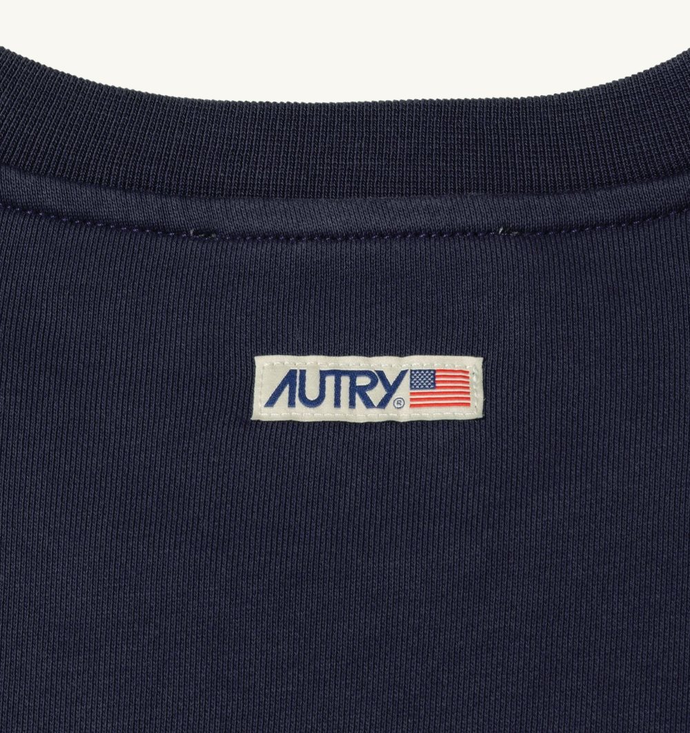 Autry Sweatshirt Jersey Label Blue | 9725-SAQBT