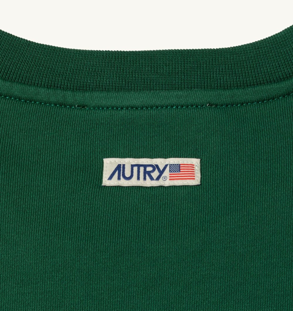 Autry Sweatshirt Jersey Label Green | 3681-GDBCN