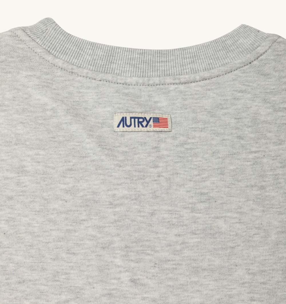 Autry Sweatshirt Jersey Label Grey | 5068-UCLWF