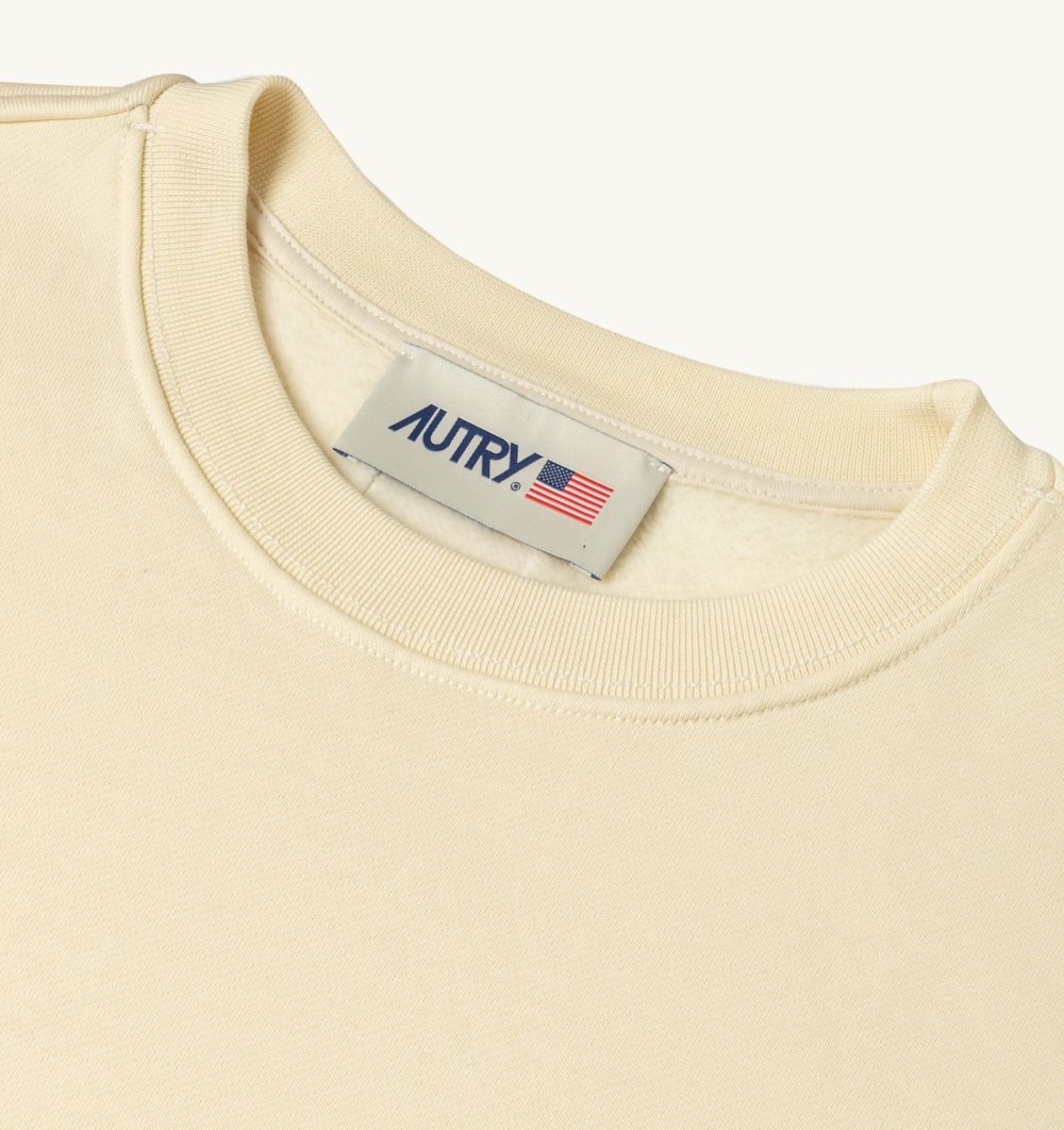 Autry Sweatshirt Jersey Label White | 5730-KLJBA