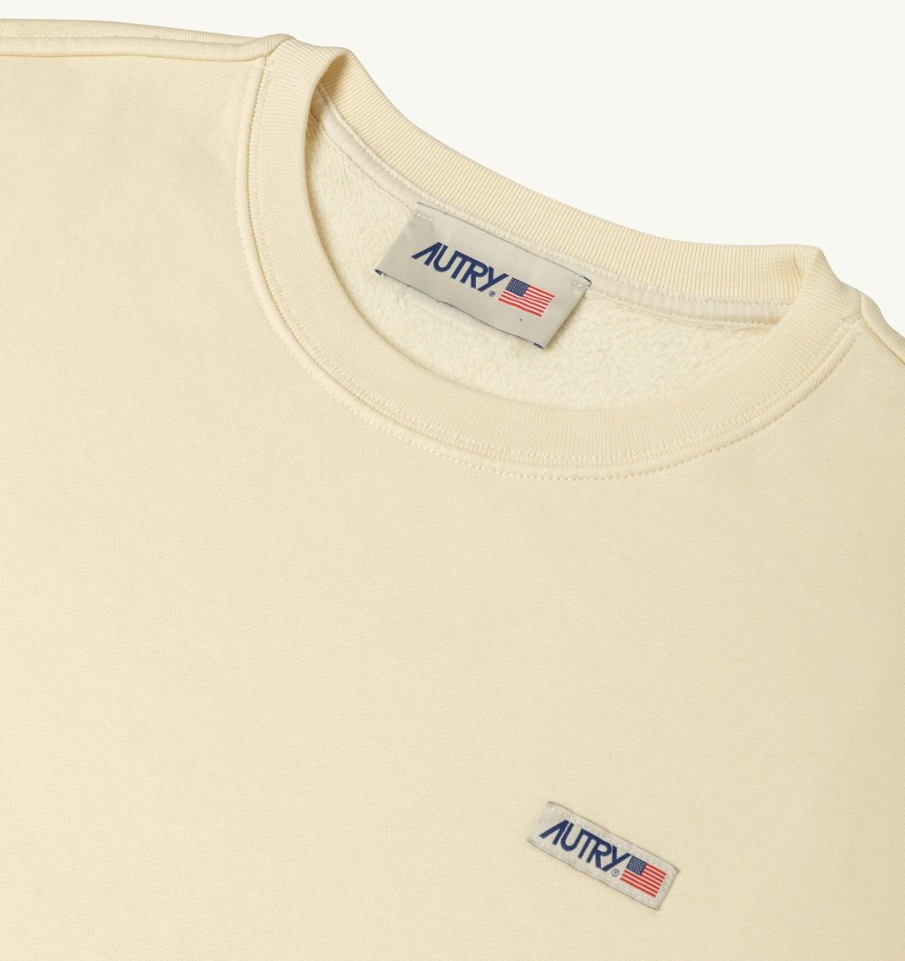 Autry Sweatshirt Jersey Label White | 6895-UFPMD