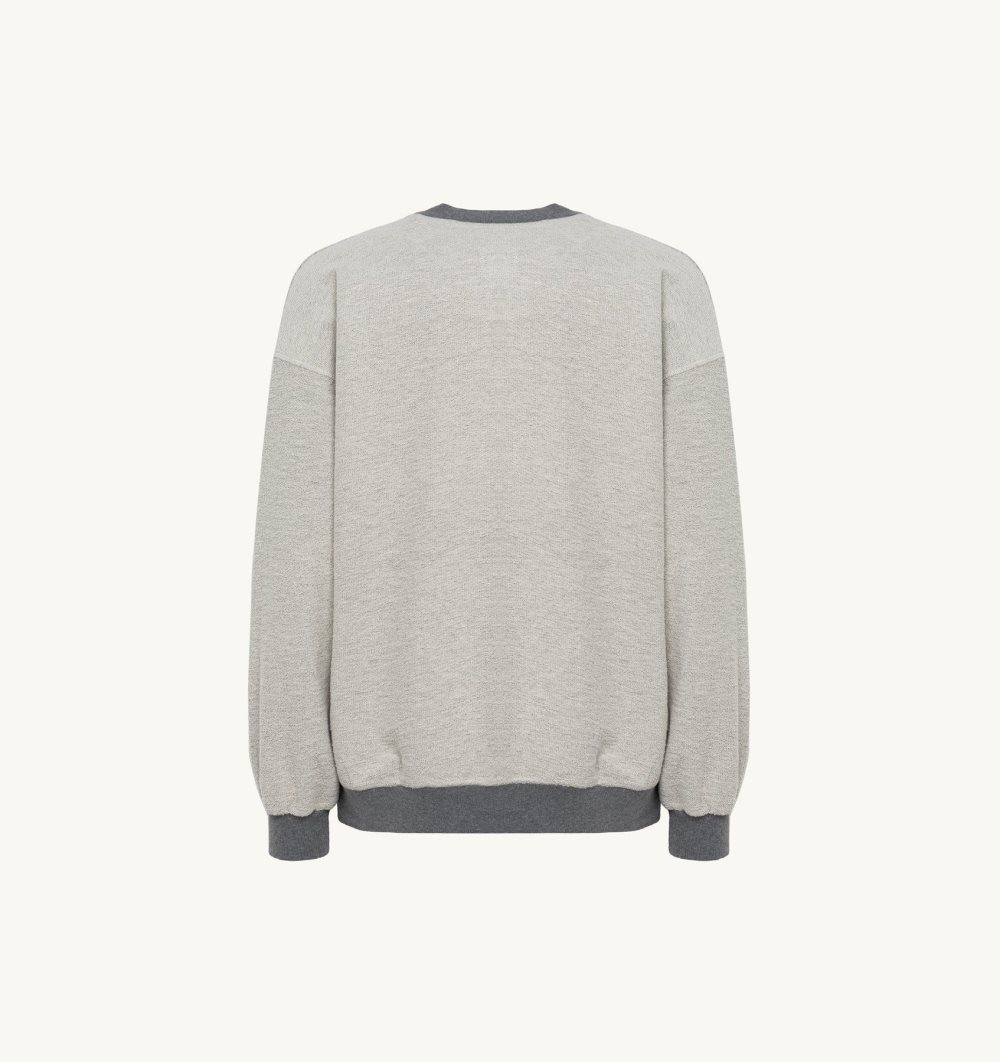 Autry Sweatshirt Melange Cotton Jersey Grey / White | 7269-TPKZO