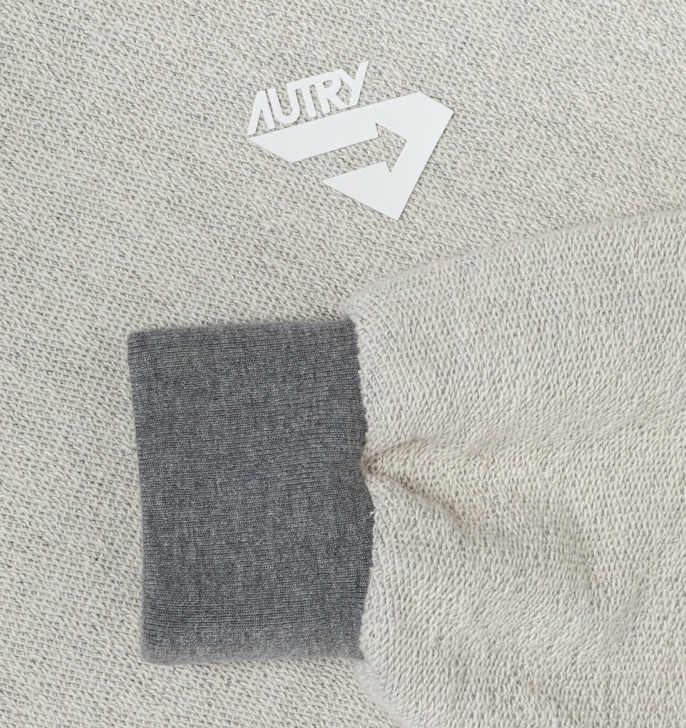 Autry Sweatshirt Melange Cotton Jersey Grey / White | 7269-TPKZO