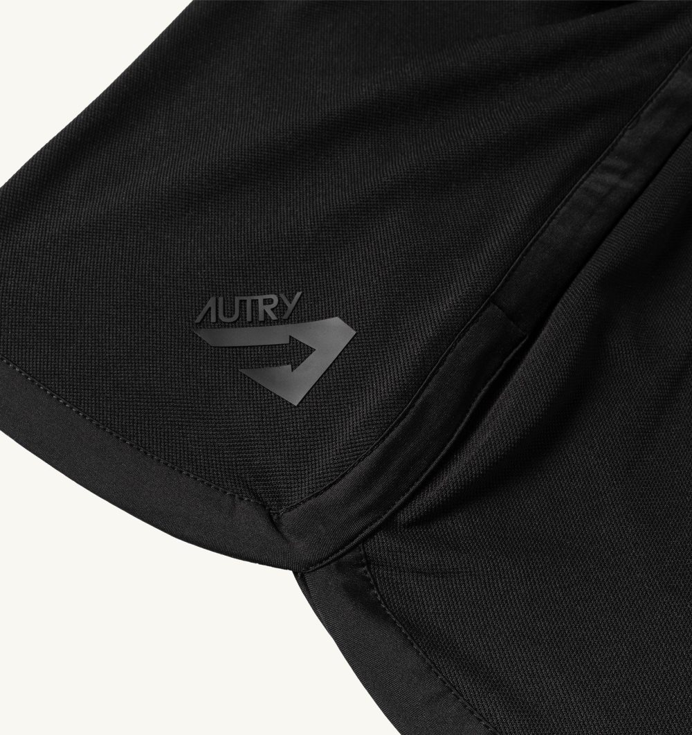 Autry Tennis Shorts Contrast Piping Black | 6438-PVHIW