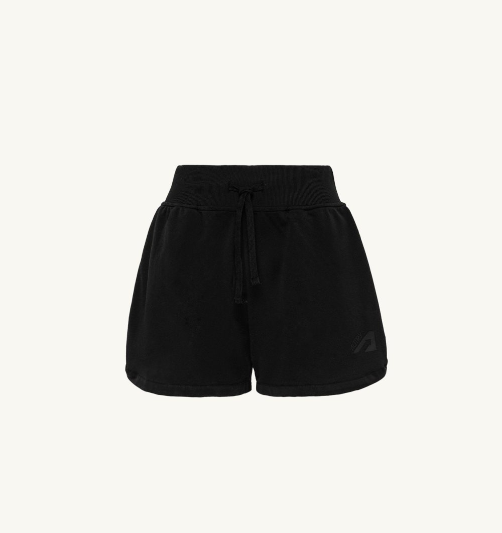 Autry Tennis Shorts Contrast Piping Black | 6438-PVHIW