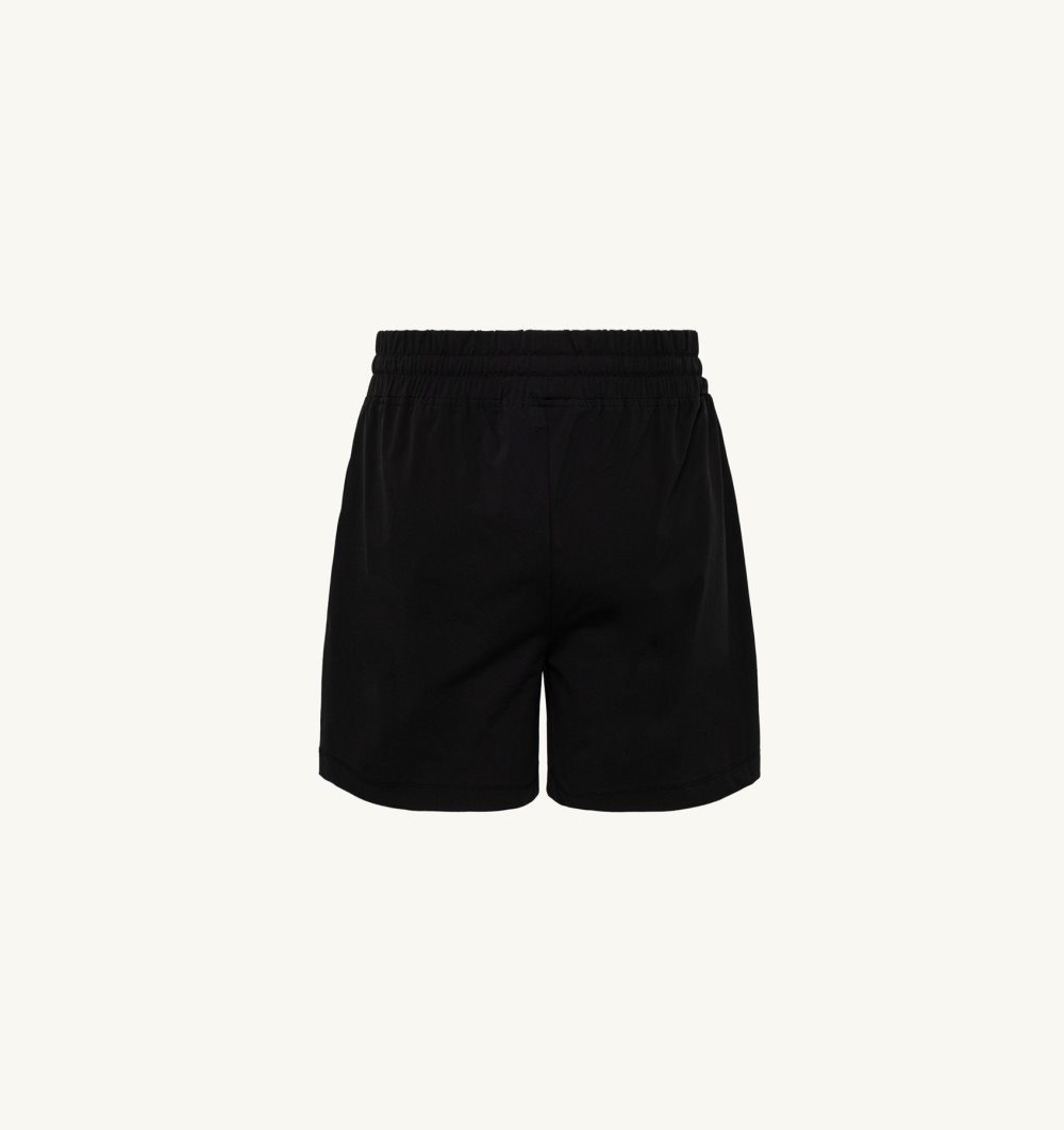 Autry Tennis Shorts Contrast Piping Black | 1768-JCKRU