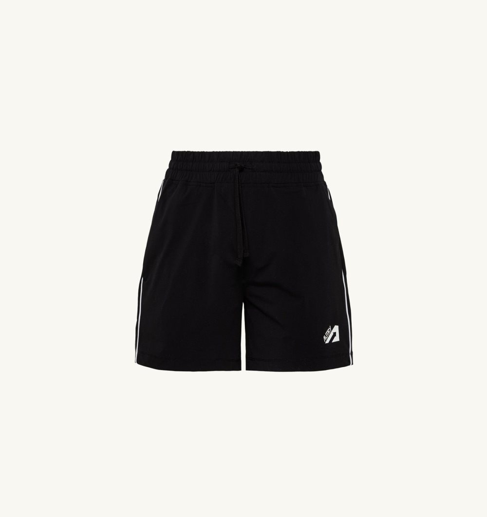 Autry Tennis Shorts Contrast Piping Black | 1768-JCKRU